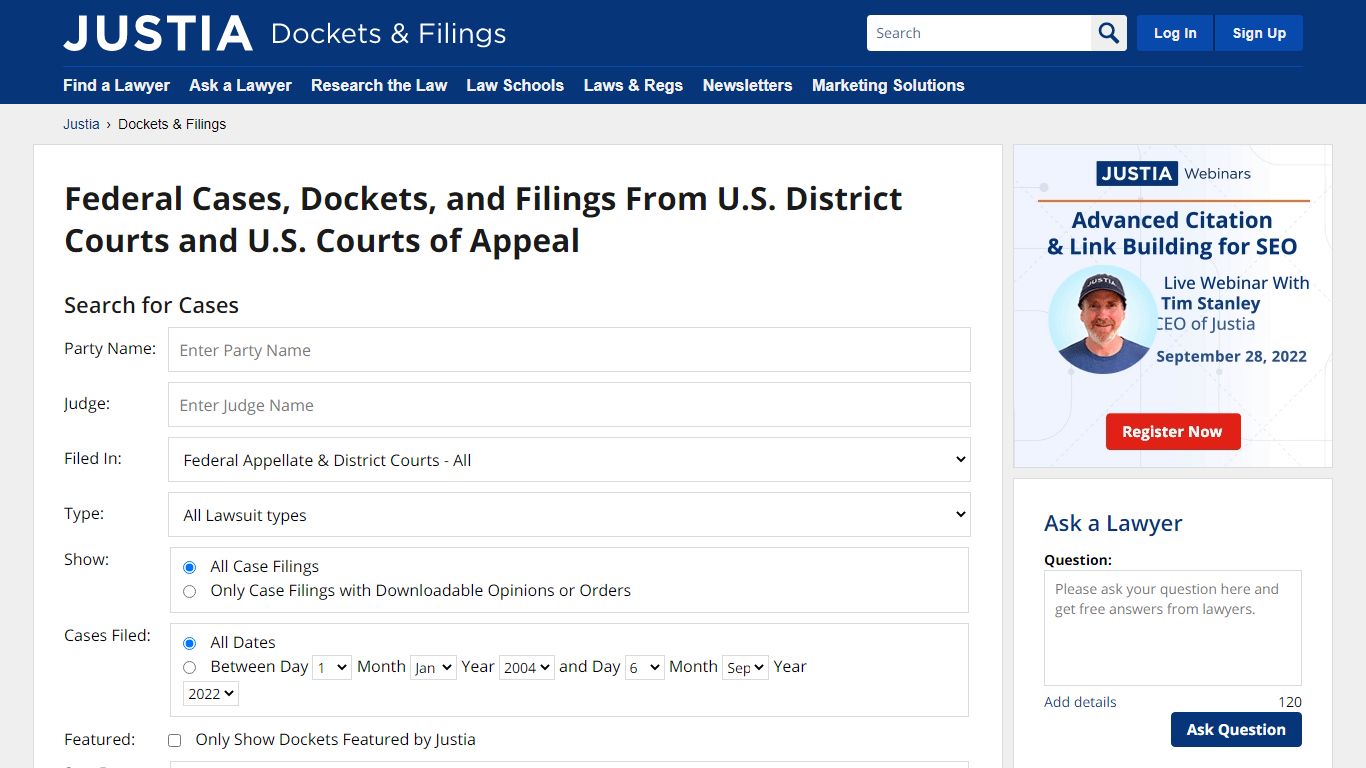 Federal Cases, Dockets, and Filings From U.S. District Courts and U.S ...